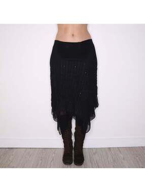 Y2K Italian Brand Black Mesh Sequin Fairy Skirt (S/M)